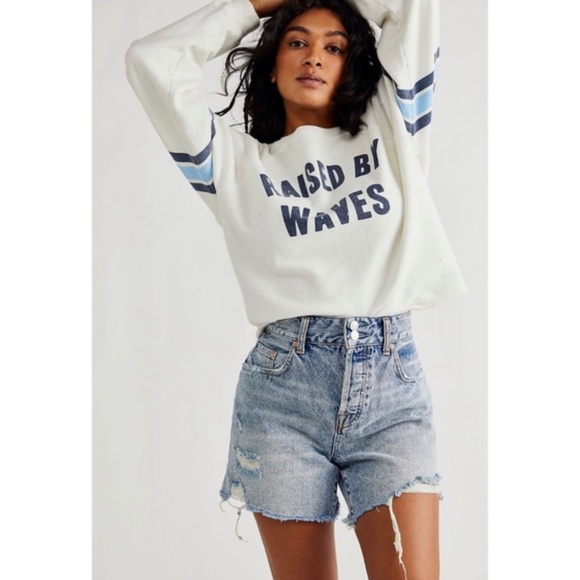 Free People X Retro Brand Raised by waves crew sweatshirt - Picture 2 of 10